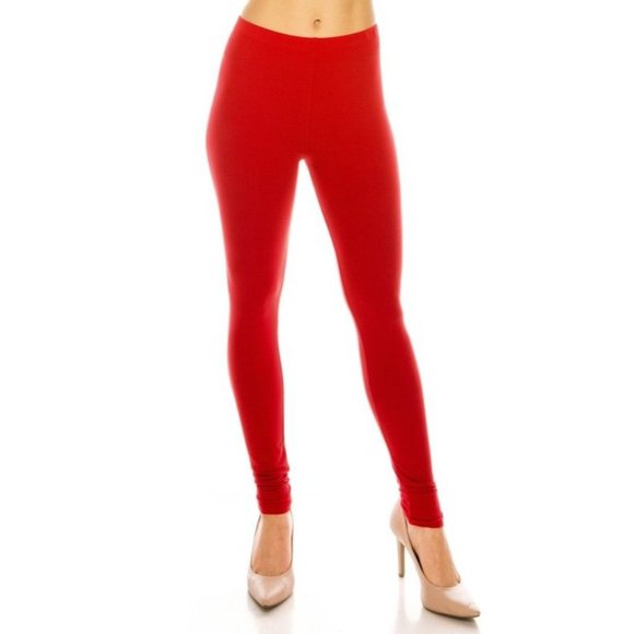 Reg One Size Women's Comfort Stretch Soft Solid Print 3" High Waist Active RED - Picture 1 of 2